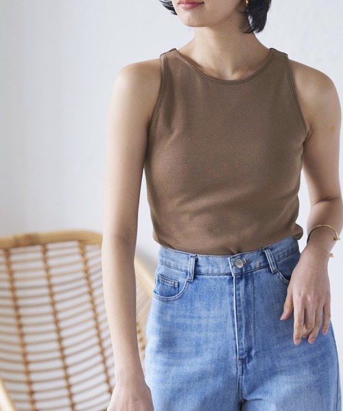 カップ付き天竺アメスリタンクトップ
