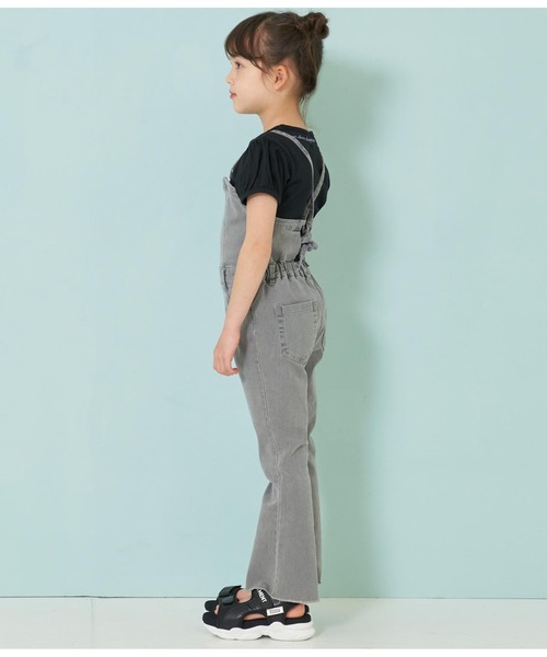 ANAP kids(アナップキッズ)の「フロントジップレースアップサロペット【親子お揃い】(サロペット/オーバーオール・キッズ・ブラック/グレー/ライトブルー・130cm/120cm/110cm)」の6枚目の写真