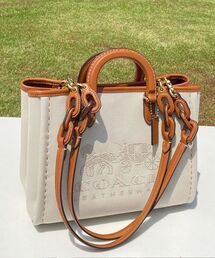 新品 COACH リーストート グラブタンレザー キャンバス ナチュラル 新品 COACH リーストート グラブタンレザー キャンバス ナチュラル