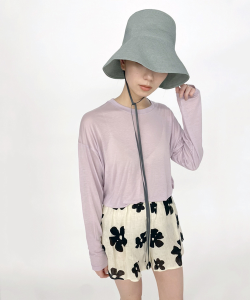 EDIT. FOR LULU（エディットフォールル）の「【ENTWURFEIN/エントワフェイン】ラミーハット（ハット・レディース・ブラック/グリーン・FREE）」の3枚目の写真