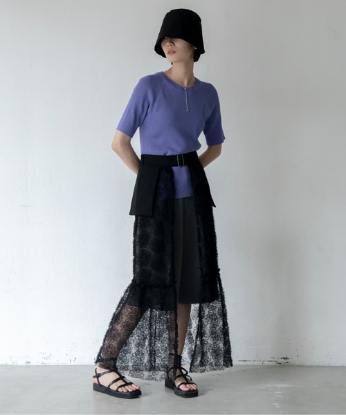 VACANCY（ヴァカンシー）の「フラワーチュールレイヤードスカート（スカート・レディース・ブラック・FREE）」の15枚目の写真