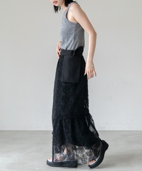 VACANCY（ヴァカンシー）の「フラワーチュールレイヤードスカート（スカート・レディース・ブラック・FREE）」の22枚目の写真