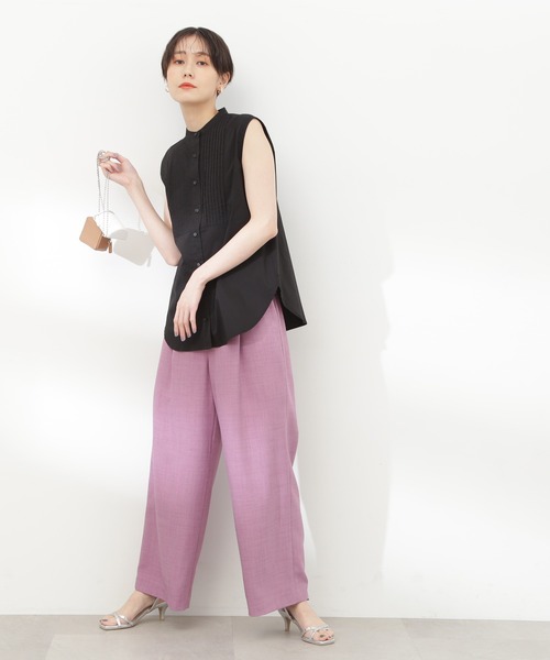 N.（N. Natural Beauty Basic）（エヌエヌナチュラルビューティーベーシック）の「◆ノースリピンタックブラウス（シャツ/ブラウス・レディース・オフホワイト/ブラック/ベージュ/ブルー・MEDIUM）」の21枚目の写真