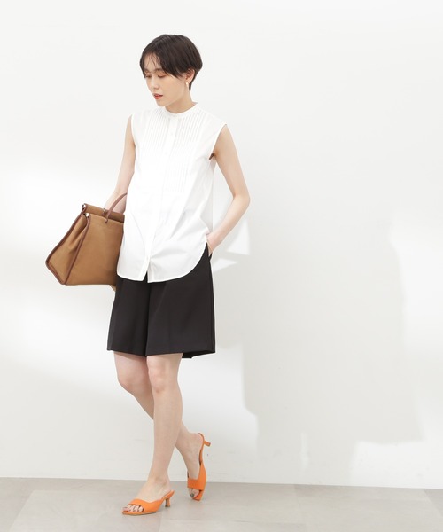N.（N. Natural Beauty Basic）（エヌエヌナチュラルビューティーベーシック）の「◆ノースリピンタックブラウス（シャツ/ブラウス・レディース・オフホワイト/ブラック/ベージュ/ブルー・MEDIUM）」の15枚目の写真