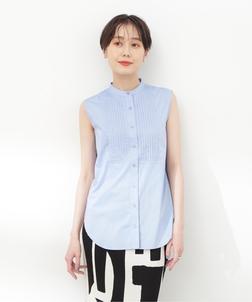 N.（N. Natural Beauty Basic）（エヌエヌナチュラルビューティーベーシック）の「◆ノースリピンタックブラウス（シャツ/ブラウス・レディース・オフホワイト/ブラック/ベージュ/ブルー・MEDIUM）」の22枚目の写真