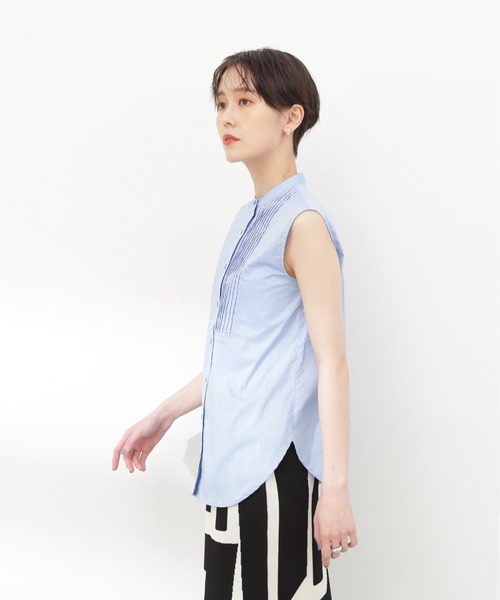 N.（N. Natural Beauty Basic）（エヌエヌナチュラルビューティーベーシック）の「◆ノースリピンタックブラウス（シャツ/ブラウス・レディース・オフホワイト/ブラック/ベージュ/ブルー・MEDIUM）」の19枚目の写真