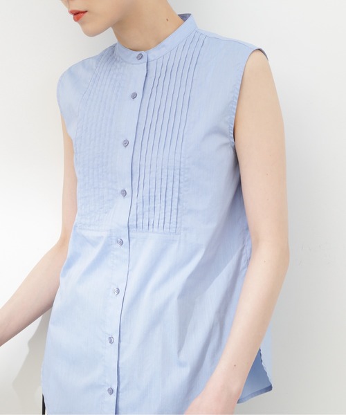 N.（N. Natural Beauty Basic）（エヌエヌナチュラルビューティーベーシック）の「◆ノースリピンタックブラウス（シャツ/ブラウス・レディース・オフホワイト/ブラック/ベージュ/ブルー・MEDIUM）」の12枚目の写真