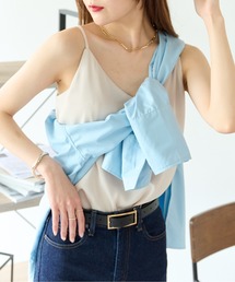上品なツヤ感。ベーシックサテンキャミソール