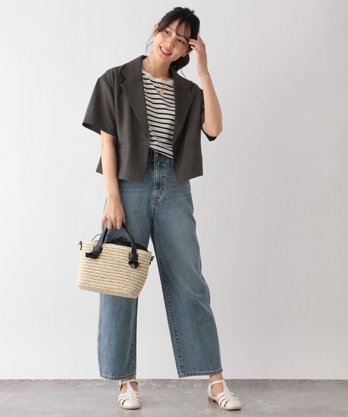 GLOBAL WORK（グローバルワーク）の「リネンライクショートジャケット