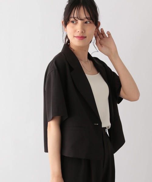 GLOBAL WORK（グローバルワーク）の「リネンライクショートジャケット