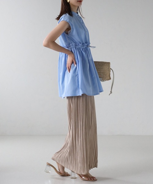 sakishimatokyo（サキシマトーキョー）の「ウエストドロストノースリブラウス（シャツ/ブラウス・レディース・ブラック/オフホワイト/ブルー・FREE）」の5枚目の写真