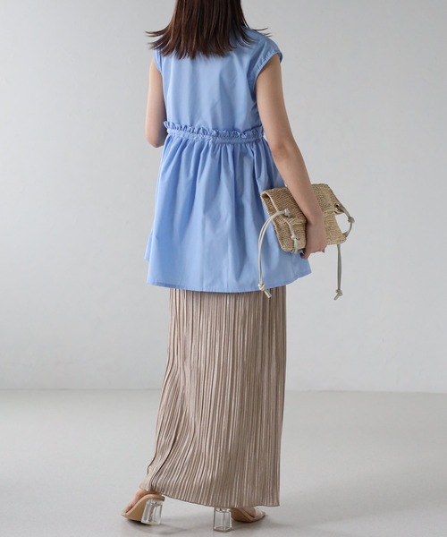 sakishimatokyo（サキシマトーキョー）の「ウエストドロストノースリブラウス（シャツ/ブラウス・レディース・ブラック/オフホワイト/ブルー・FREE）」の6枚目の写真