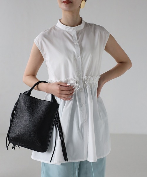 sakishimatokyo（サキシマトーキョー）の「ウエストドロストノースリブラウス（シャツ/ブラウス・レディース・ブラック/オフホワイト/ブルー・FREE）」の17枚目の写真