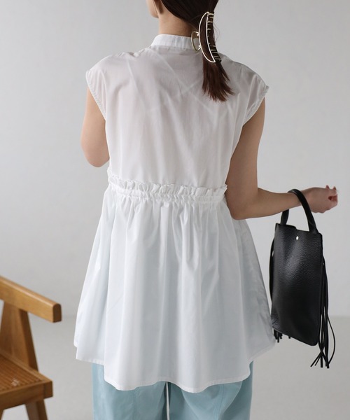 sakishimatokyo（サキシマトーキョー）の「ウエストドロストノースリブラウス（シャツ/ブラウス・レディース・ブラック/オフホワイト/ブルー・FREE）」の20枚目の写真