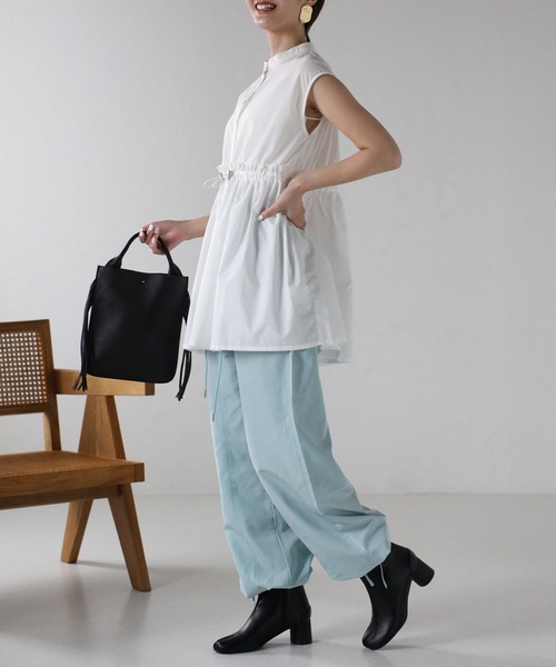 sakishimatokyo（サキシマトーキョー）の「ウエストドロストノースリブラウス（シャツ/ブラウス・レディース・ブラック/オフホワイト/ブルー・FREE）」の13枚目の写真