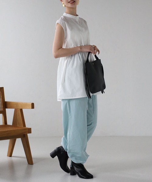 sakishimatokyo（サキシマトーキョー）の「ウエストドロストノースリブラウス（シャツ/ブラウス・レディース・ブラック/オフホワイト/ブルー・FREE）」の14枚目の写真