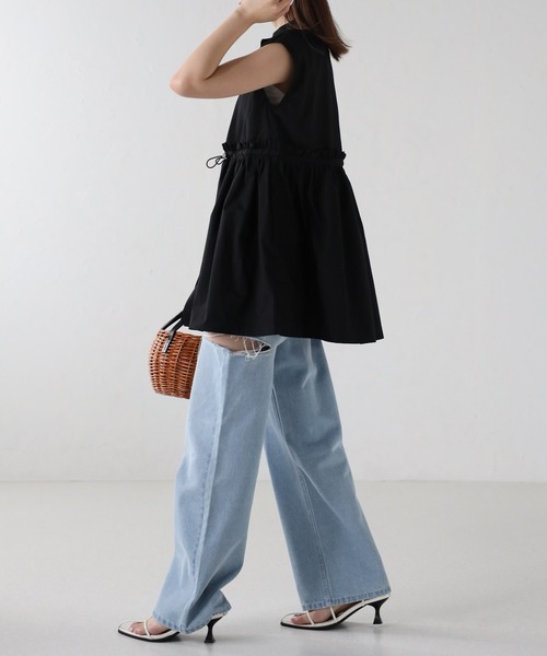 sakishimatokyo（サキシマトーキョー）の「ウエストドロストノースリブラウス（シャツ/ブラウス・レディース・ブラック/オフホワイト/ブルー・FREE）」の22枚目の写真