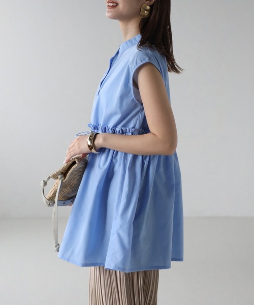 sakishimatokyo（サキシマトーキョー）の「ウエストドロストノースリブラウス（シャツ/ブラウス・レディース・ブラック/オフホワイト/ブルー・FREE）」の10枚目の写真