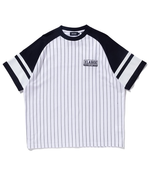 XLARGE（エクストララージ）の「STRIPED BASEBALL S/S TEE（Tシャツ/カットソー・メンズ・ネイビー/ブラウン/ブラック・M/XL/L/S）」の6枚目の写真