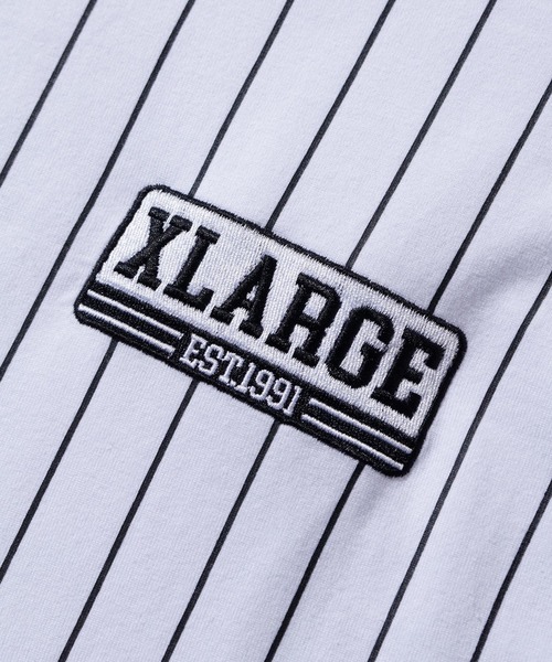 XLARGE（エクストララージ）の「STRIPED BASEBALL S/S TEE（Tシャツ/カットソー・メンズ・ネイビー/ブラウン/ブラック・M/XL/L/S）」の8枚目の写真