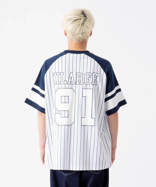 XLARGE（エクストララージ）の「STRIPED BASEBALL S/S TEE（Tシャツ/カットソー・メンズ・ネイビー/ブラウン/ブラック・M/XL/L/S）」の15枚目の写真