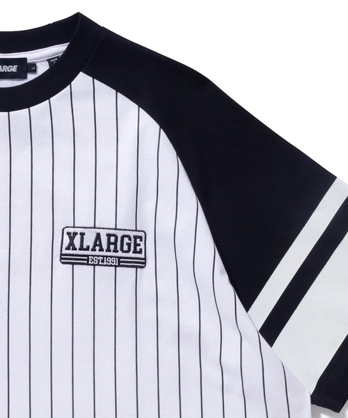 XLARGE（エクストララージ）の「STRIPED BASEBALL S/S TEE（Tシャツ/カットソー・メンズ・ネイビー/ブラウン/ブラック・M/XL/L/S）」の11枚目の写真