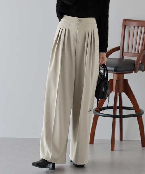 BLUEEAST（ブルーイースト）の「タックスラックス（スラックス・レディース・ブラック/アイボリー/グレー/ピンク/ベージュ/ブラウン・MEDIUM/SMALL）」の5枚目の写真