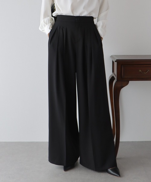 BLUEEAST（ブルーイースト）の「タックスラックス（スラックス・レディース・ブラック/アイボリー/グレー/ピンク/ベージュ/ブラウン・MEDIUM/SMALL）」の3枚目の写真