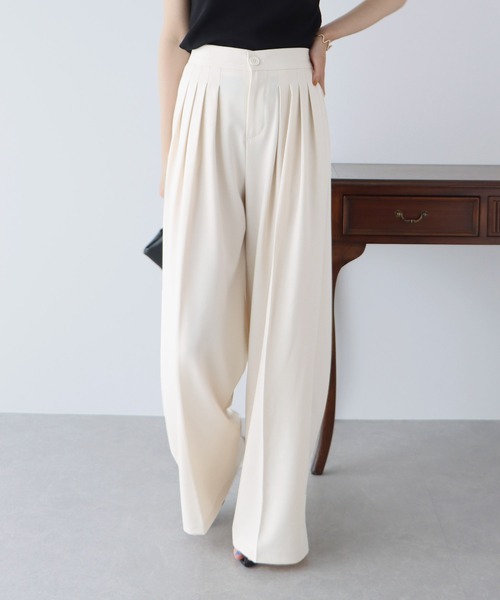 BLUEEAST（ブルーイースト）の「タックスラックス（スラックス・レディース・ブラック/アイボリー/グレー/ピンク/ベージュ/ブラウン・MEDIUM/SMALL）」の13枚目の写真