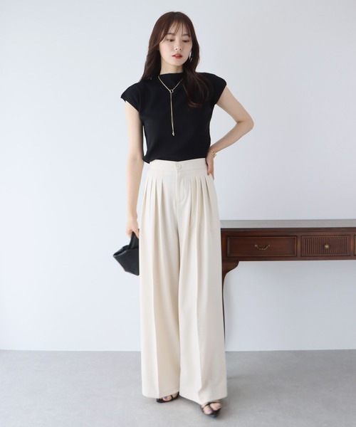 BLUEEAST（ブルーイースト）の「タックスラックス（スラックス・レディース・ブラック/アイボリー/グレー/ピンク/ベージュ/ブラウン・MEDIUM/SMALL）」の16枚目の写真