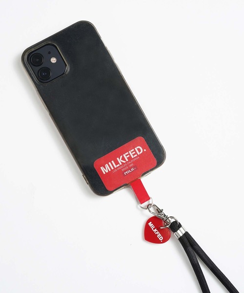 MILKFED.(ミルクフェド)の「MILKFED. PHONE STRAP(スマホグッズ・レディース・ブラック/レッド・ONE SIZE)」の1枚目の写真