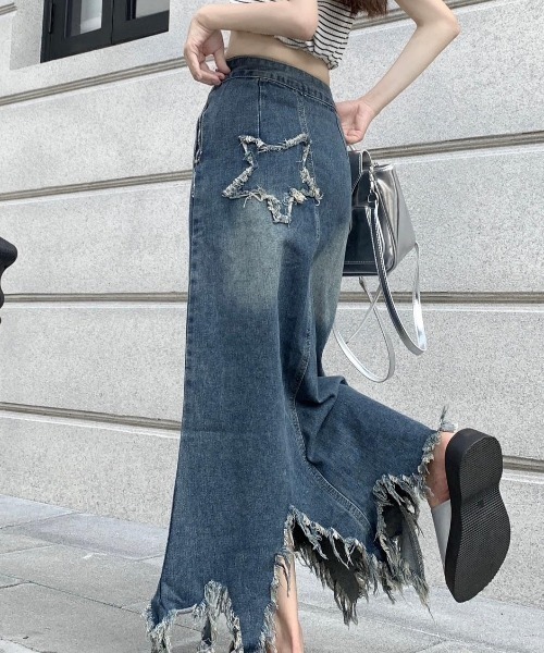 almo（アルモ）の「スターパッチワークデニムスカート(BQ)（デニムスカート・レディース・ブルー・MEDIUM/LARGE）」の9枚目の写真