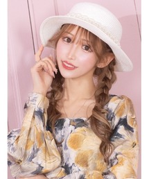 Tika | 麦わら帽子 レディース 水着小物 パール付き ストローハット(スイムグッズ)