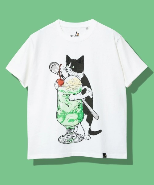 go slow caravan（ゴースローキャラバン）の「USA/C クリームソーダ猫 TEE（Tシャツ/カットソー・メンズ・グリーン/ブラック/ホワイト・SMALL/MEDIUM/LARGE/X-LARGE）」の2枚目の写真