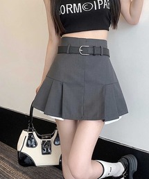 ﾍﾞﾙﾄ付裾ﾌﾟﾘｰﾂﾐﾆｽｶｰﾄ