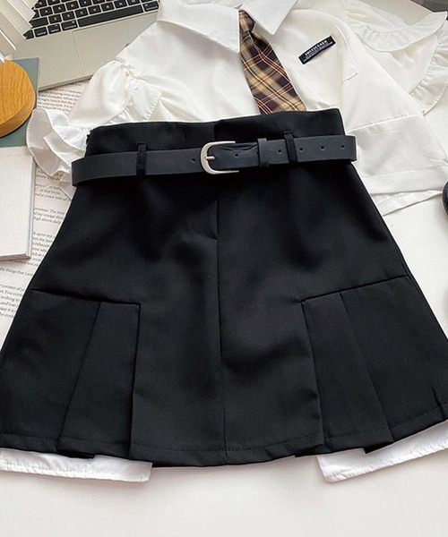 SPIGA（スピーガ）の「ﾍﾞﾙﾄ付裾ﾌﾟﾘｰﾂﾐﾆｽｶｰﾄ（スカート・レディース・グレー/ブラック・MEDIUM/SMALL）」の13枚目の写真