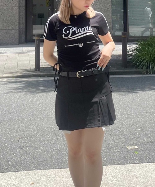 SPIGA（スピーガ）の「ﾍﾞﾙﾄ付裾ﾌﾟﾘｰﾂﾐﾆｽｶｰﾄ（スカート・レディース・グレー/ブラック・MEDIUM/SMALL）」の18枚目の写真