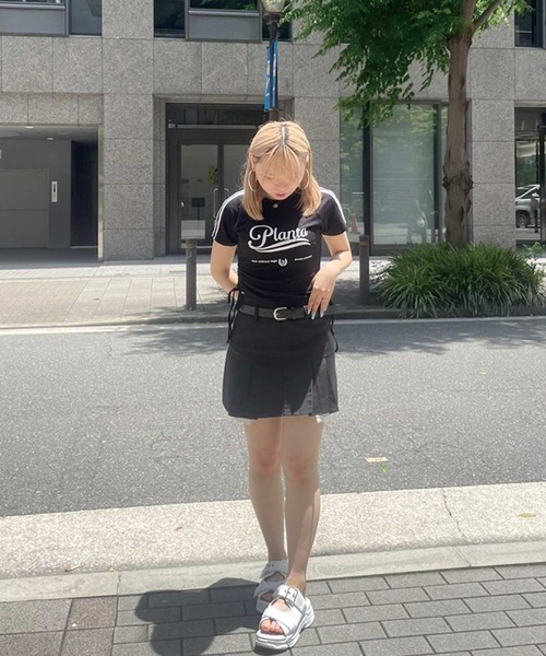 SPIGA（スピーガ）の「ﾍﾞﾙﾄ付裾ﾌﾟﾘｰﾂﾐﾆｽｶｰﾄ（スカート・レディース・グレー/ブラック・MEDIUM/SMALL）」の19枚目の写真