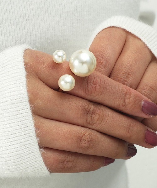Ritomo De Ricco（リトモ・デ・リコ）の「サイズフリー　淡水パールリング（リング・レディース・ゴールド・FREE）」の4枚目の写真
