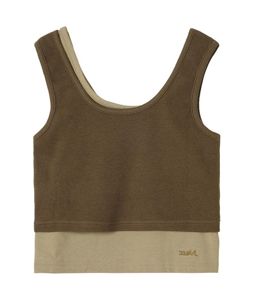 X-girl（エックスガール）の「2P LAYERED TANK TOP（タンク