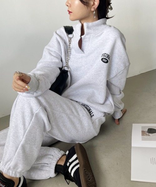 CLEA（クレア）の「【セットアップ対応】ワンポイントルーズスウェットパンツ（スウェットパンツ・レディース・グレー/ブラック・FREE）」の10枚目の写真