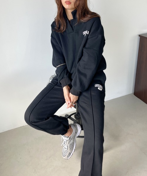 CLEA（クレア）の「【セットアップ対応】ワンポイントルーズスウェットパンツ（スウェットパンツ・レディース・グレー/ブラック・FREE）」の6枚目の写真