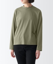 天竺編みクルーネック長袖Tシャツ