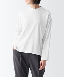 天竺編みクルーネック長袖Tシャツ