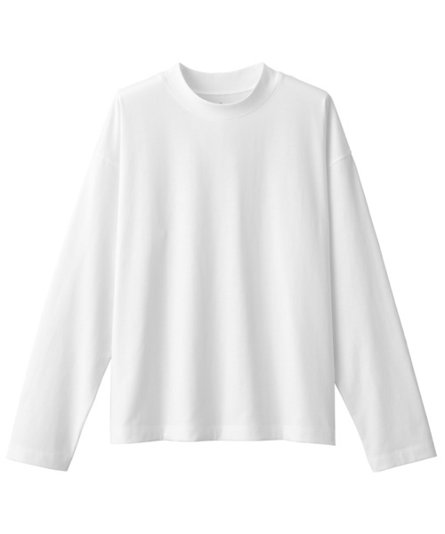 無印良品（ムジルシリョウヒン）の「天竺編みクルーネック長袖Ｔシャツ（Tシャツ/カットソー・レディース・スモーキーグリーン系/ブラック/イエロー系3/ホワイト/レンガ/ライトブルー・XS/XL/XXL/M/L/S）」の11枚目の写真