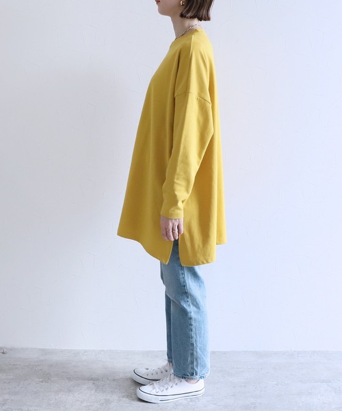 reca(レカ)の「二重織バック刺繍ロンT(Tシャツ/カットソー・レディース・オートミール/チャコール/グレイッシュベージュ/イエロー/ナチュラル・FREE)」の18枚目の写真
