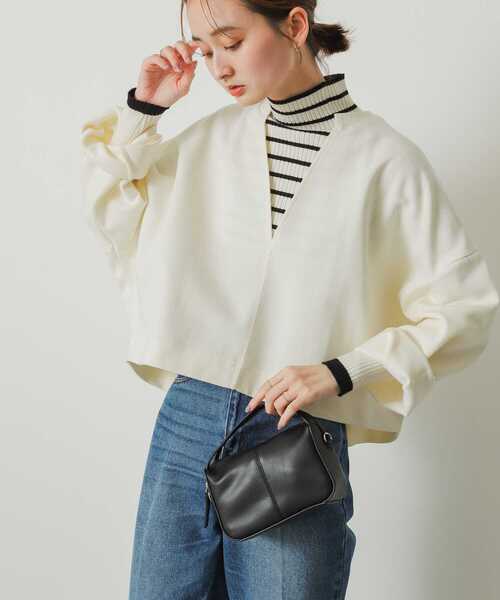 SENSE OF PLACE by URBAN RESEARCH（センスオブプレイスバイアーバンリサーチ）の「Vネッククロップドトップ（Tシャツ/カットソー・レディース・ブラック/パープル/アイボリー・ONE）」の6枚目の写真