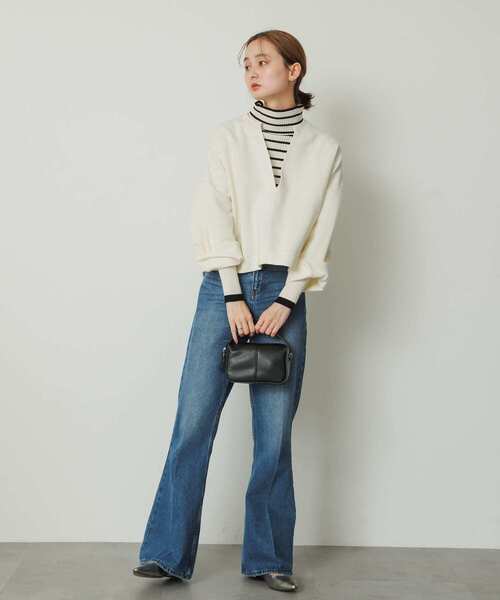 SENSE OF PLACE by URBAN RESEARCH（センスオブプレイスバイアーバンリサーチ）の「Vネッククロップドトップ（Tシャツ/カットソー・レディース・ブラック/パープル/アイボリー・ONE）」の10枚目の写真