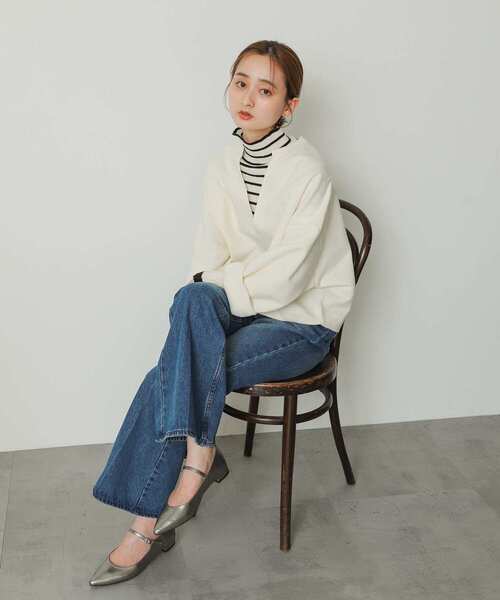 SENSE OF PLACE by URBAN RESEARCH（センスオブプレイスバイアーバンリサーチ）の「Vネッククロップドトップ（Tシャツ/カットソー・レディース・ブラック/パープル/アイボリー・ONE）」の12枚目の写真