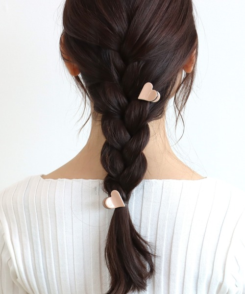 Three Four Time（ｽﾘｰﾌｫｰﾀｲﾑ）の「ハートセットミニバンス（バレッタ/ヘアクリップ・レディース・アイボリー/ブラック/ベージュ/ピンク・FREE）」の2枚目の写真